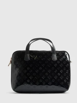 River Island Patent Monogram Laptop Case Bag
