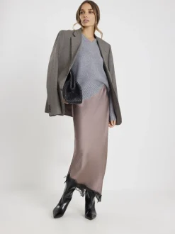 River Island Satin Skirt With Lace