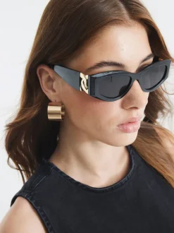 River Island Slim Cat Eye Chain Sunglasses