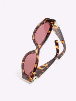 River Island Slim Cat Eye Chain Sunglasses