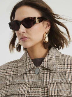 River Island Slim Cat Eye Chain Sunglasses