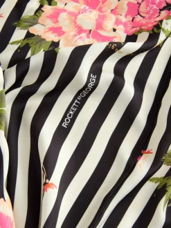 Rockett St George Flower Power Stripe Satin Robe