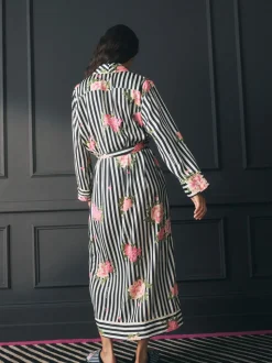 Rockett St George Flower Power Stripe Satin Robe