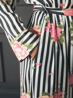 Rockett St George Flower Power Stripe Satin Robe