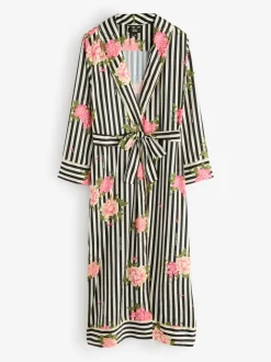 Rockett St George Flower Power Stripe Satin Robe
