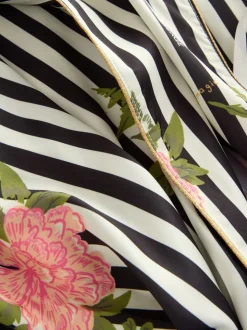 Rockett St George Flower Power Stripe Satin Robe