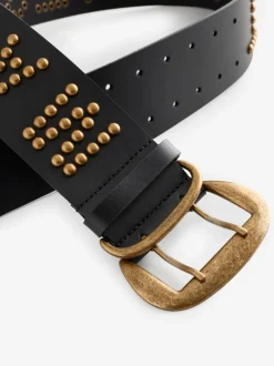 Rockett St George Leather Magic and Star Dust Chunky Studded Belt