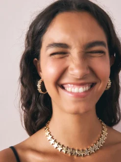 Rockett St George Sparkle Star Hoop Earrings