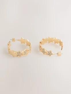 Rockett St George Sparkle Star Hoop Earrings
