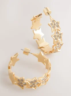 Rockett St George Sparkle Star Hoop Earrings