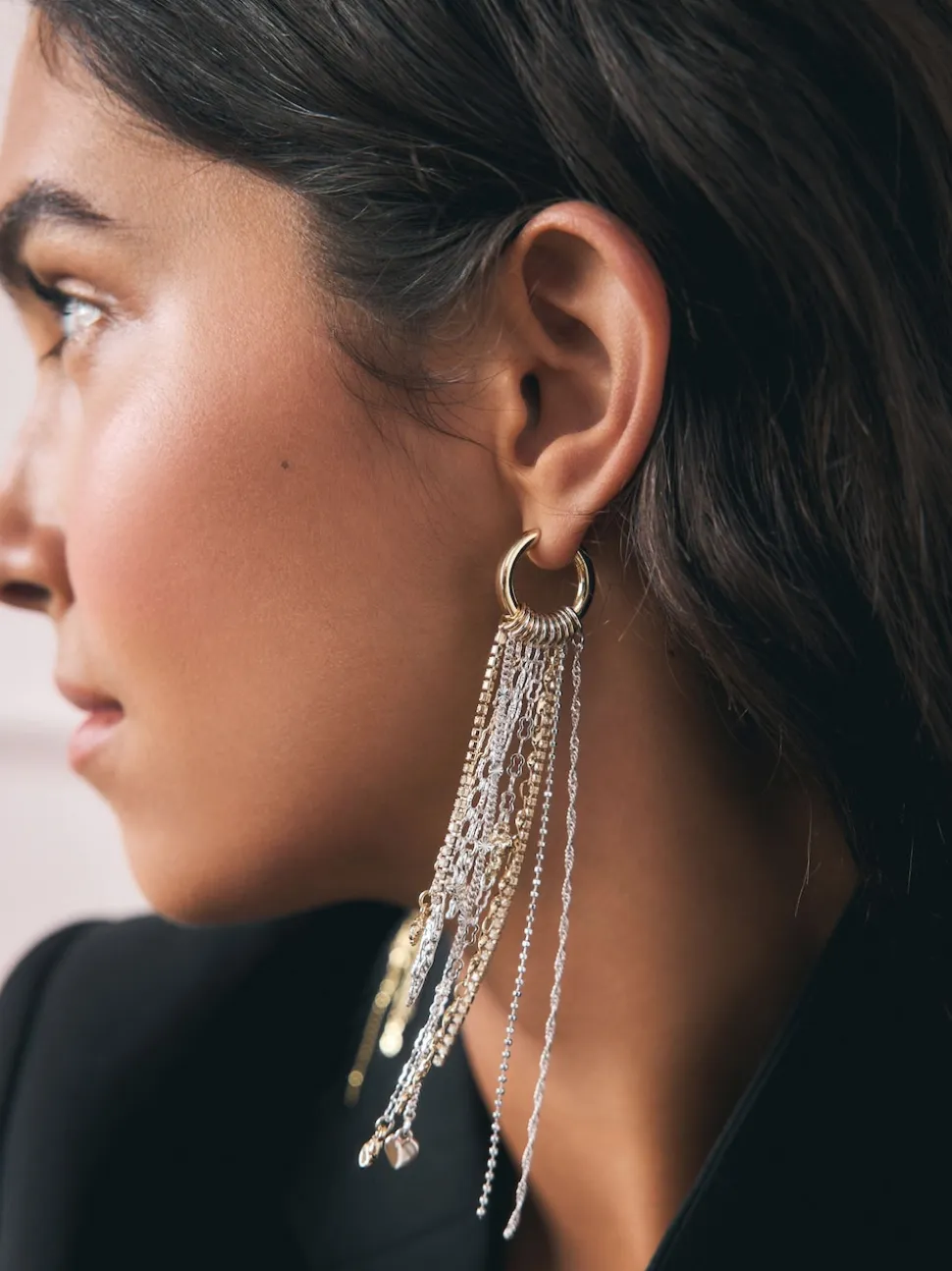 Rockett St George Star Charm Hoop Drop Earrings