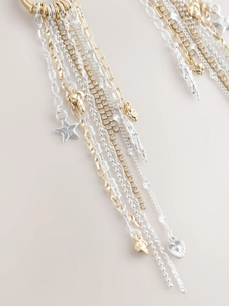 Rockett St George Star Charm Hoop Drop Earrings
