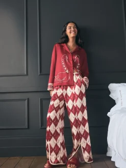 Rockett St George Textured Satin Button Through Pyjamas