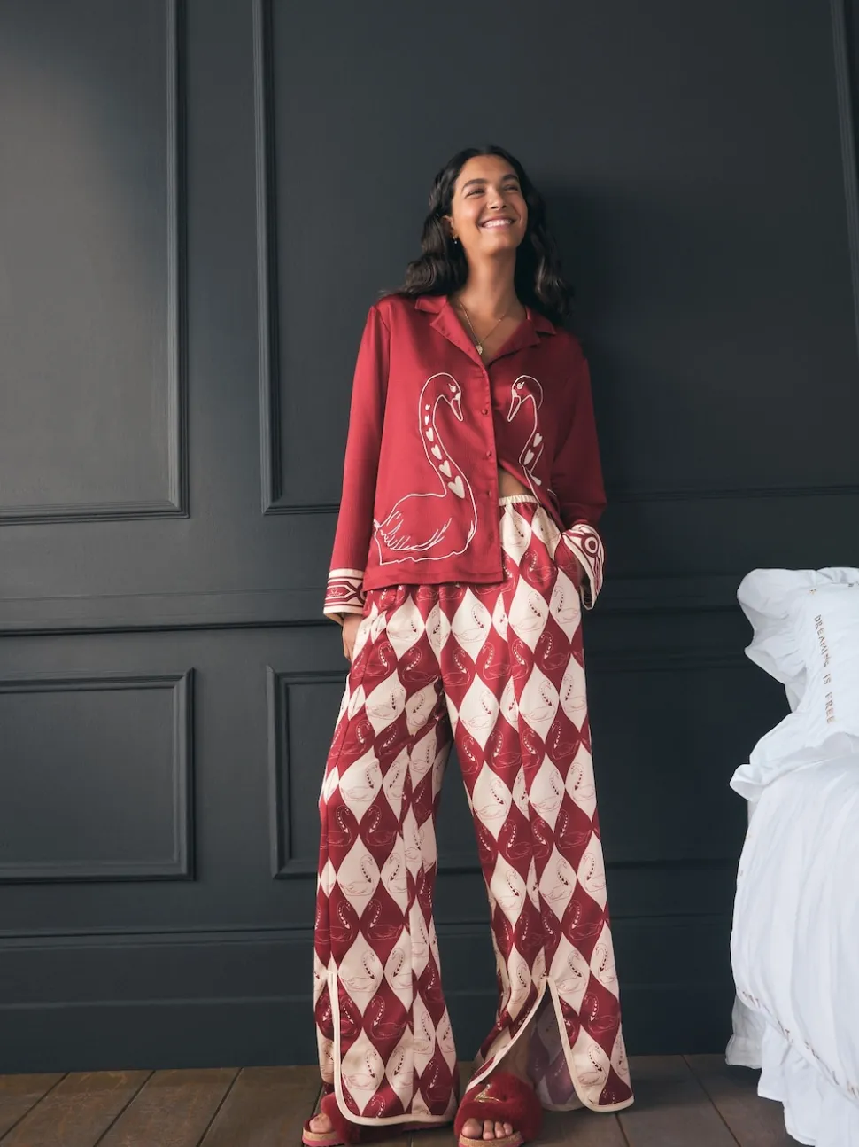 Rockett St George Textured Satin Button Through Pyjamas