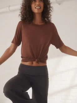 Roestbruin - Active Lichtgewicht T-shirt met ronde hals en korte mouwen