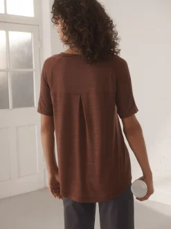 Roestbruin - Active Lichtgewicht T-shirt met ronde hals en korte mouwen