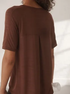 Roestbruin - Active Lichtgewicht T-shirt met ronde hals en korte mouwen