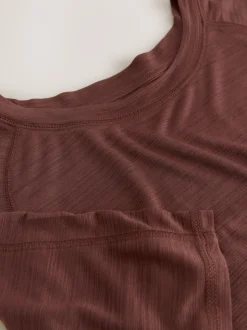 Roestbruin - Active Lichtgewicht T-shirt met ronde hals en korte mouwen