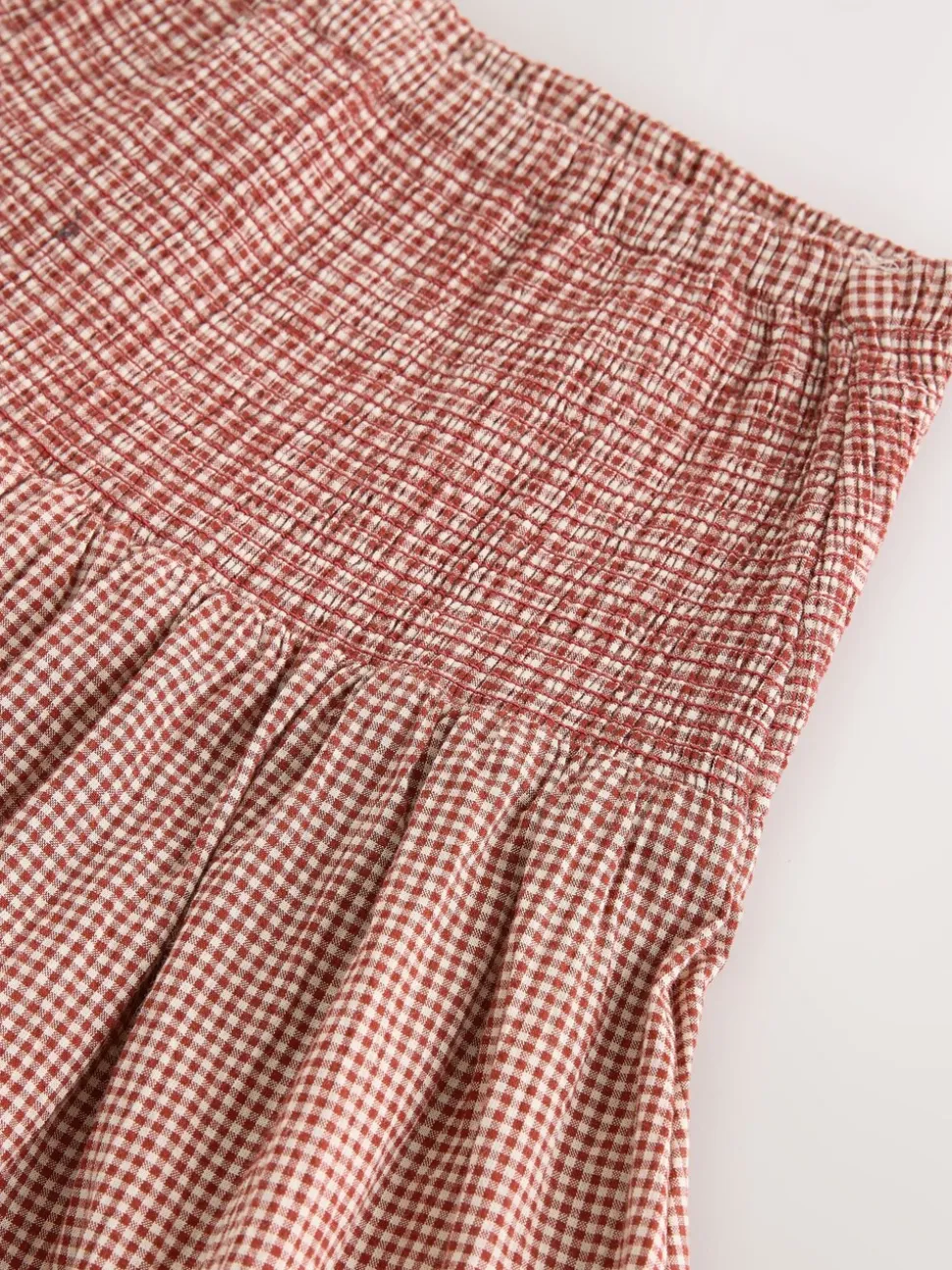 Roestbruin - Drop Waist Gingham Maxi Skirt
