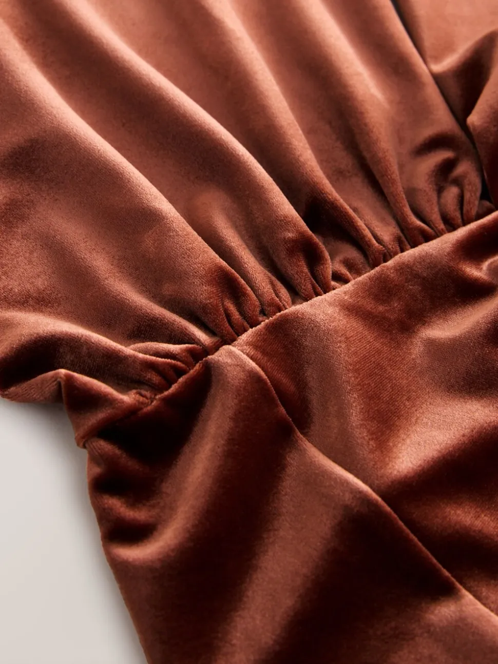 Roestbruin - Fluwelen multiway maxi-jurk voor bruidsmeisjes