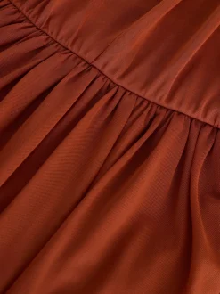 Roestbruin - Multiway mesh Maxi-jurk voor Bruiloftsgasten