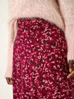 Roman Confetti Print Stretch Midi Skirt