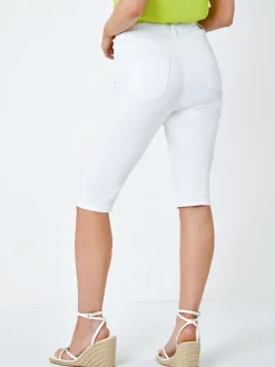 Roman Denim Stretchy knielange pedaalduwer Broeken