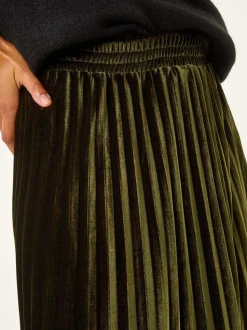 Roman fluwelen geplooide midi-rok