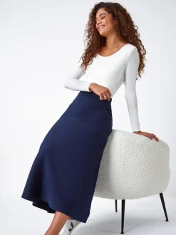 Roman gebreide Midi stretchy rok