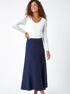 Roman gebreide Midi stretchy rok