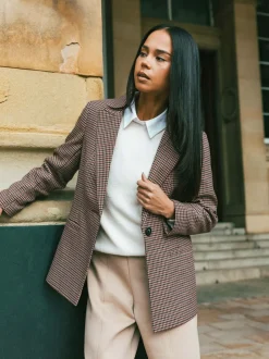 Roman Petite Houndstooth Blazer
