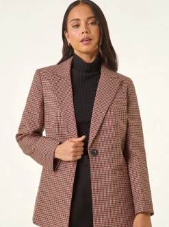 Roman Petite Houndstooth Blazer
