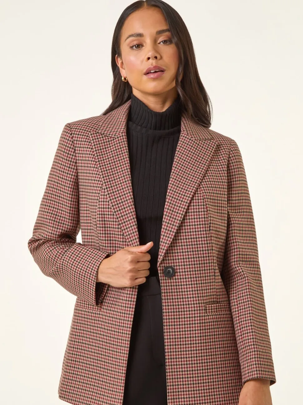 Roman Petite Houndstooth Blazer