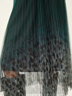 Roman Printed Pleat Mesh Skirt