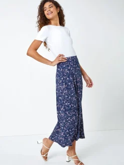 Roman stretchy Bloemen Print Midi rok