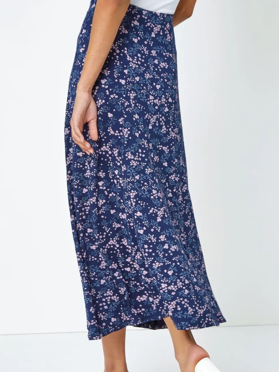 Roman stretchy Bloemen Print Midi rok