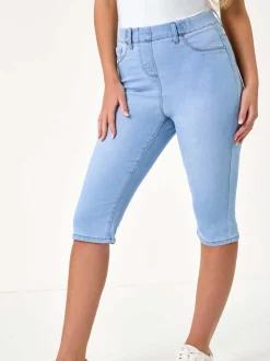 Roman stretchy knielange pedal pusher shorts