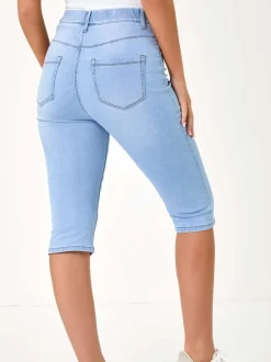 Roman stretchy knielange pedal pusher shorts