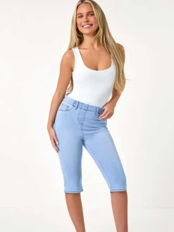 Roman stretchy knielange pedal pusher shorts