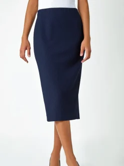 Roman Textured Pencil Stretch Skirt