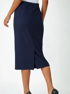 Roman Textured Pencil Stretch Skirt