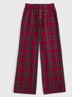 Rood - Abercrombie & Fitch Flannel Checkered Pyjama Trousers