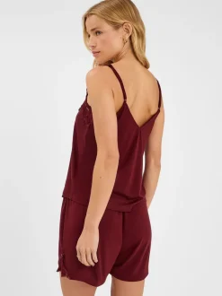 Rood - Accessorize - Korte pyjama met kanten randje