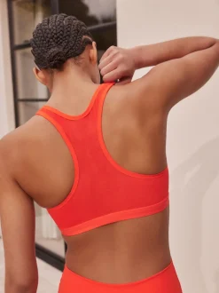 Rood - B-GG Active Sports high impact Dry Tech-sportbeha met rits aan de voorkant