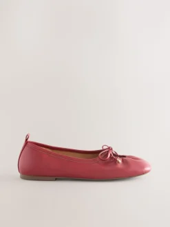 Rood - Forever Comfort® Tie Up Round Toe Ballet Flats