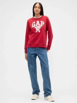 Rood - Gap - Relaxed sweatshirt met logo