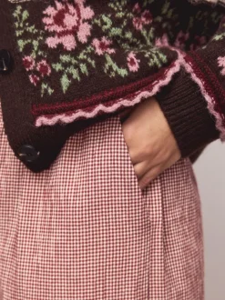 Rood - Gingham Wide Leg Trousers