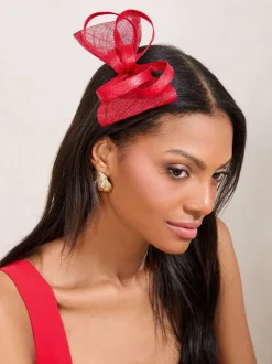 Rood - Haarclip met strik-fancinator