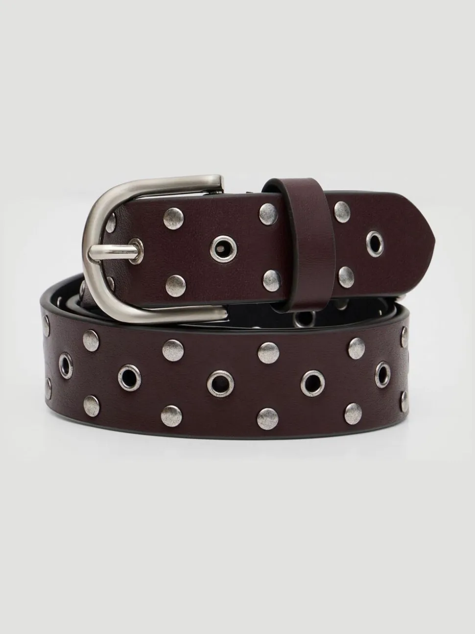 Rood - Hush Leather Studded Eyelet Belt