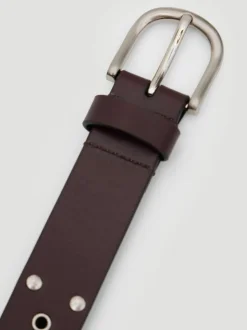 Rood - Hush Leather Studded Eyelet Belt